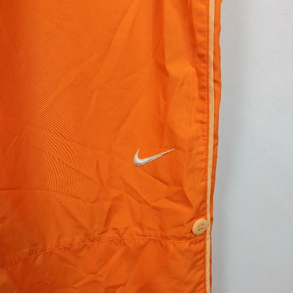 Vintage Nike Track Pants Orange White Basketball Mens L Zip 90s - Picture 2 of 9